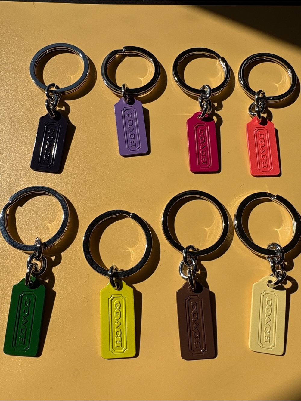 Coach Bundle of 8 Metal Tag Key Ring - Assorted Colors
